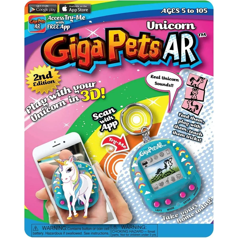 

Giga Pets AR Angelic Unicorn Virtual Animal Pet Toy Upgraded 2nd Edition with New App Nostalgic 90s Toy 3D Pet Live in Motion