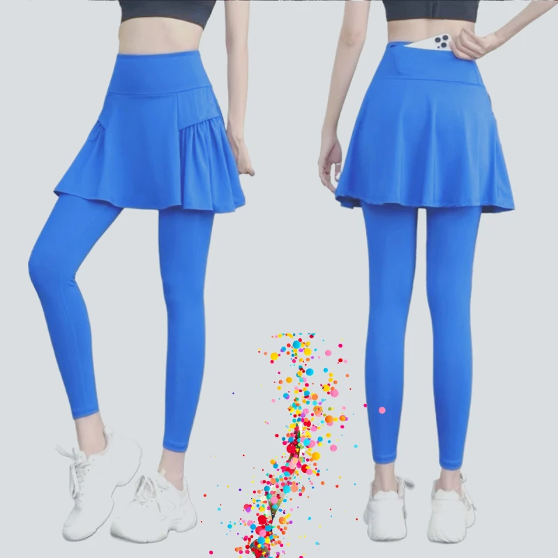 Calças de virilha invisível cintura alta saia falsa de duas peças calças de yoga femininas, sexy, selvagem, apaixonado, fácil para casais de sair