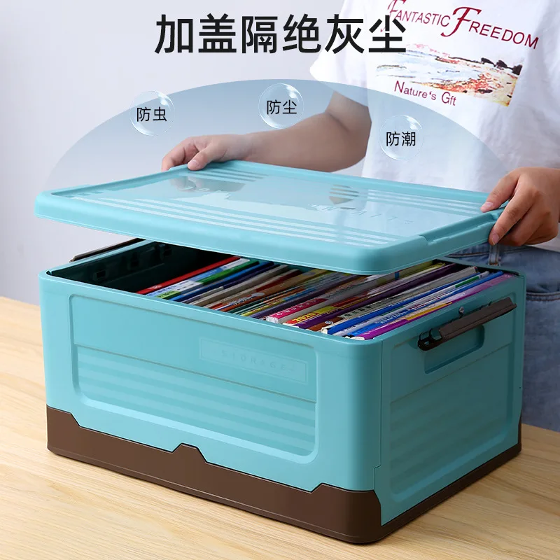 

Folding Storage Box Multifunction Foldable Organizer Container Plastic Sundries Storages Supplies Organizer Box with Lid 1 PCS