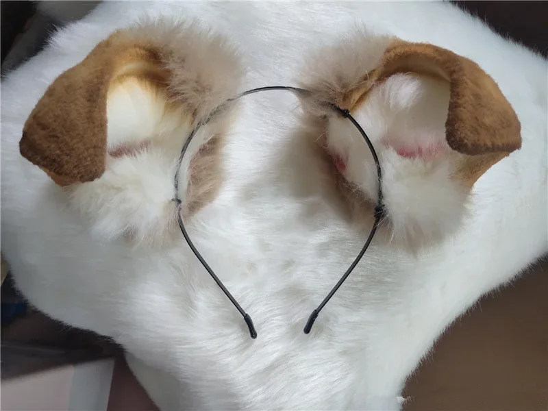 تخصيص اليدوية الراعي الكلب الأذن هيرباند الحدود الكولي تأثيري Hairhoop محاكاة أنيمي هالوين زي الملحقات