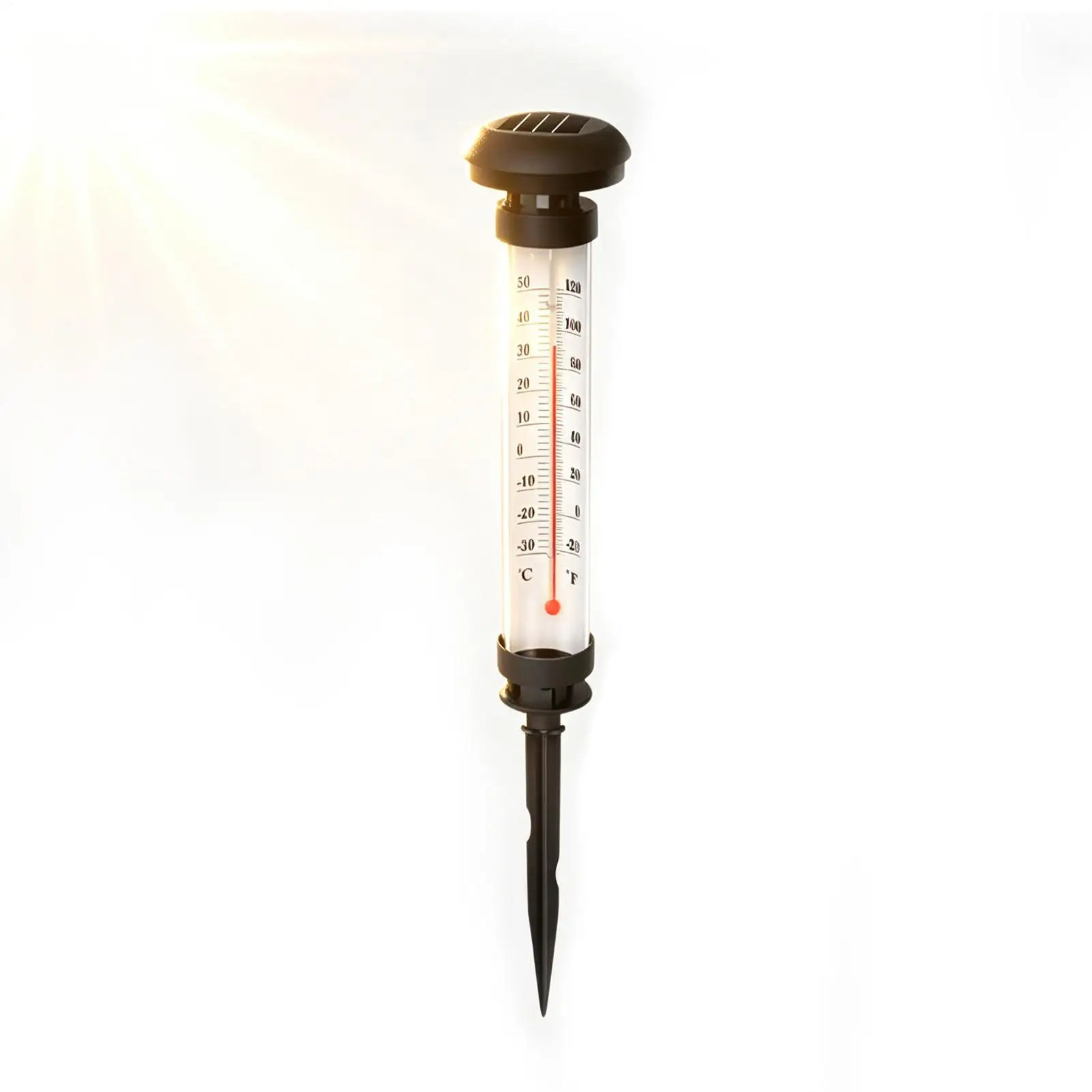 Solar Lights Pathways Waterproof Solar-powered Temperature Gauge Patio Outdoor Temperature Gauge For Garden Lawn Backyard House