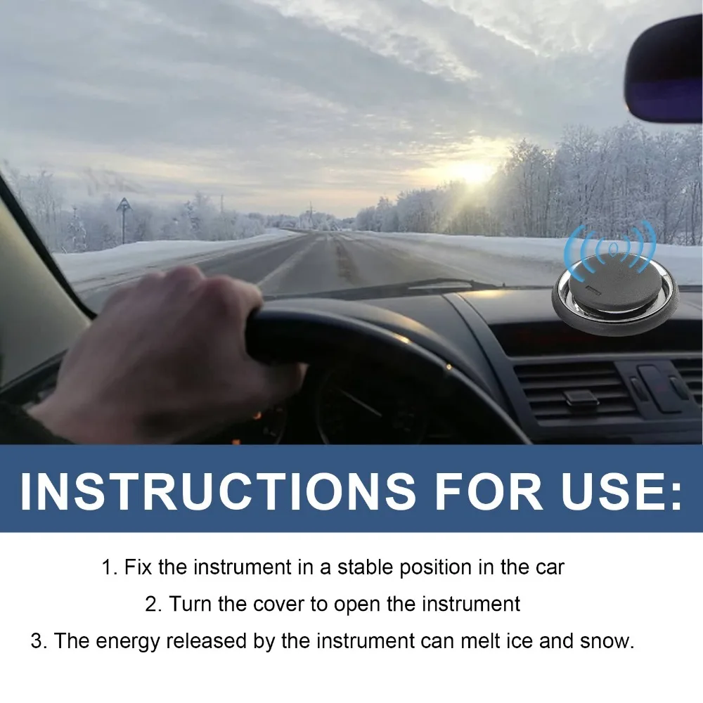 New for Winter Electromagnetic Ice Melting Deicer Molecular Portable Car Antifreeze Tools Solar Power Supply Round Snow Remover
