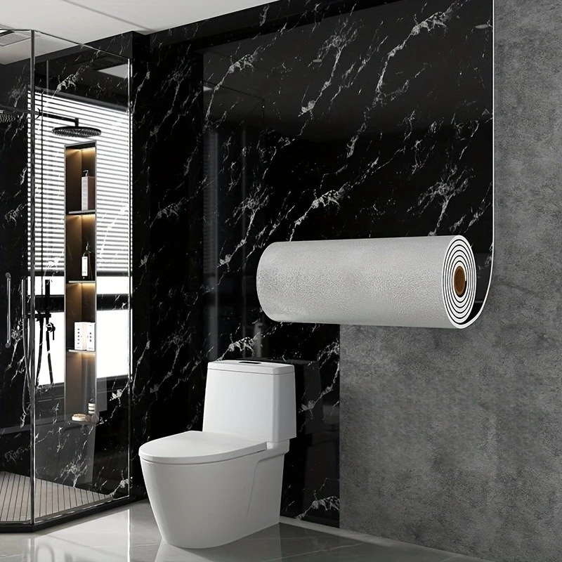 

Thicken Waterproof Wall Stickers Oil Proof Marble Self Adhesive Wallpapers Removable Contact Paper for Bathroom Decor Kitchen