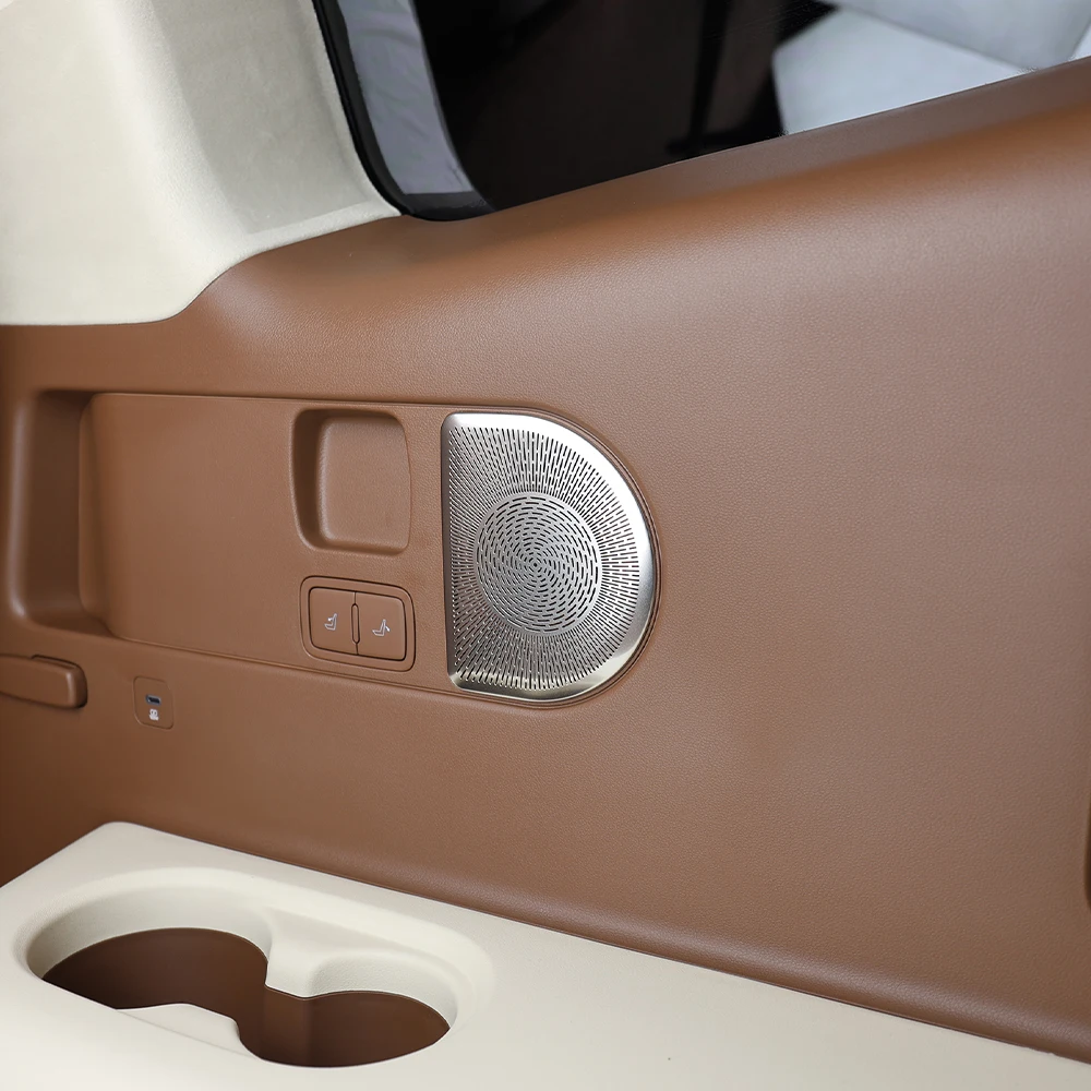 

1/2PCS Auto Third-row Speaker Protective Covers Silver Stainless Steel For Hyundai IONIQ 9 2025-2026 Interior Trim Accessories