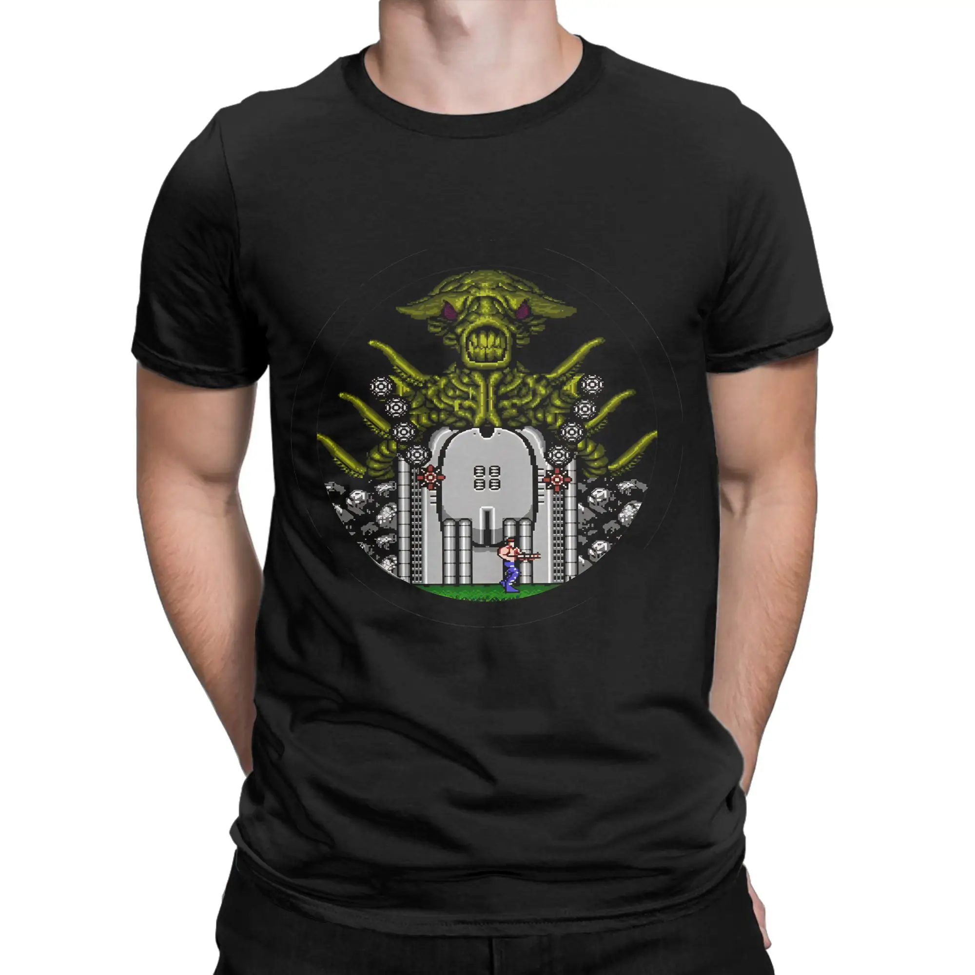 Contra The Waterfall Classic Shirt Funny 100% Cotton T-Shirt Contra NES Tops Tees For Men