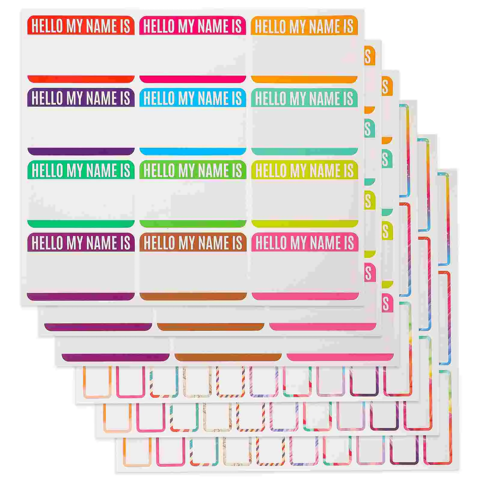 ملصقات ملونة لتشفير الأسماء ، مناسبة لإمدادات مرحلة ما قبل المدرسة ، لكل من الرجال ، 6 أوراق