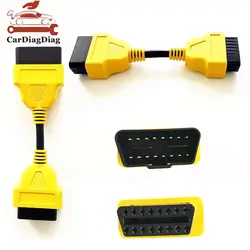 OBD 2 Cable 16Pin Extension Cable Adapter 13cm 16 Pin Male to Female OBD II OBD2 Yellow Extension Cable Connector Adapter