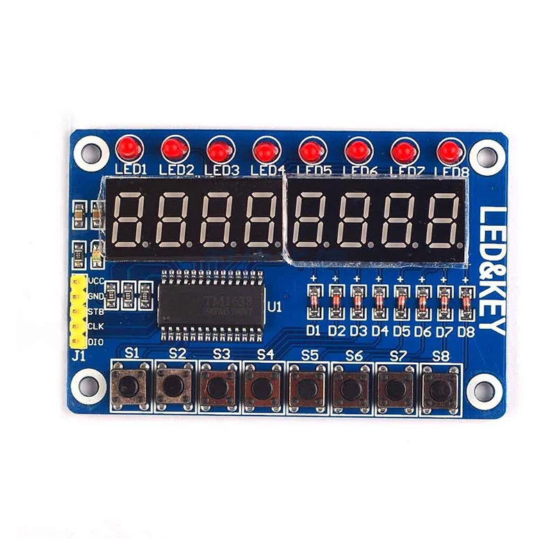 Tampilan kunci modul TM1638 untuk AVR Arduino New 8-Bit LED Digital Tube 8-Bit