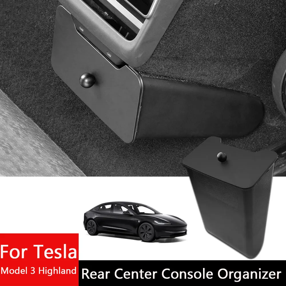 Bidone della spazzatura del sedile posteriore per Tesla Model 3 Highland Console centrale posteriore Organizzatore Pattumiera Pattumiera magnetica