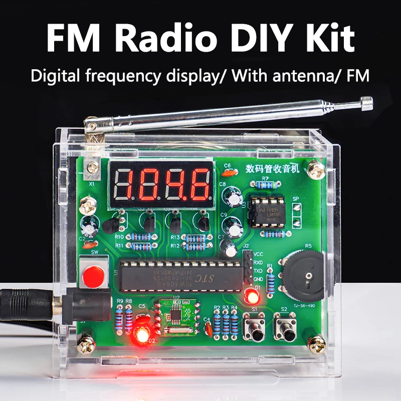 FM Digital Radio Electronic DIY Kit Nixie Tube Display Radio Welding Electronic Components