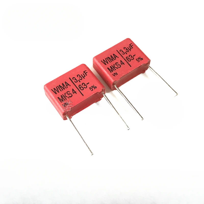 

2PCS/5PCS/20PCS/Lot WIMA MKS4 3.3UF 3U3 63V 63v3.3UF foil film capacitor 63V3300nF 3300NF 63V335 335 Foot distance 15MM