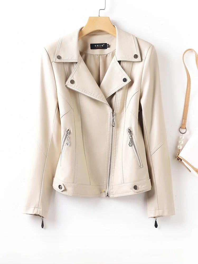 

Slim Fit ort Genuine eepskin Jaet Cact Size Spring Autumn 2025 Sli Biker Coat Youth Commute Faion