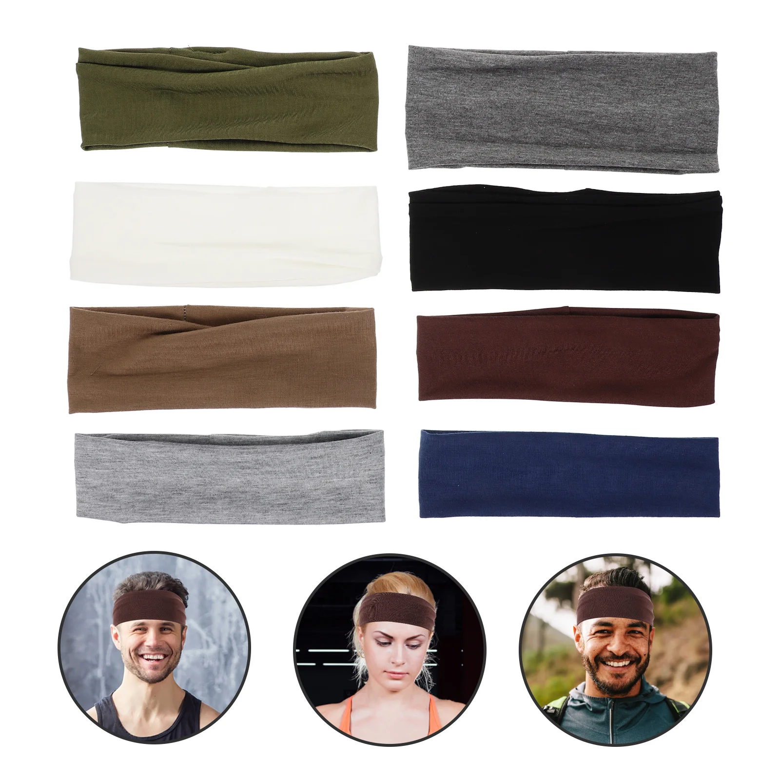 8 قطع من عصابات الرأس الرياضية للنساء، عصابات رأس لليوجا قابلة للتنفس، عصابة رأس للجري خفيفة الوزن للتمرين