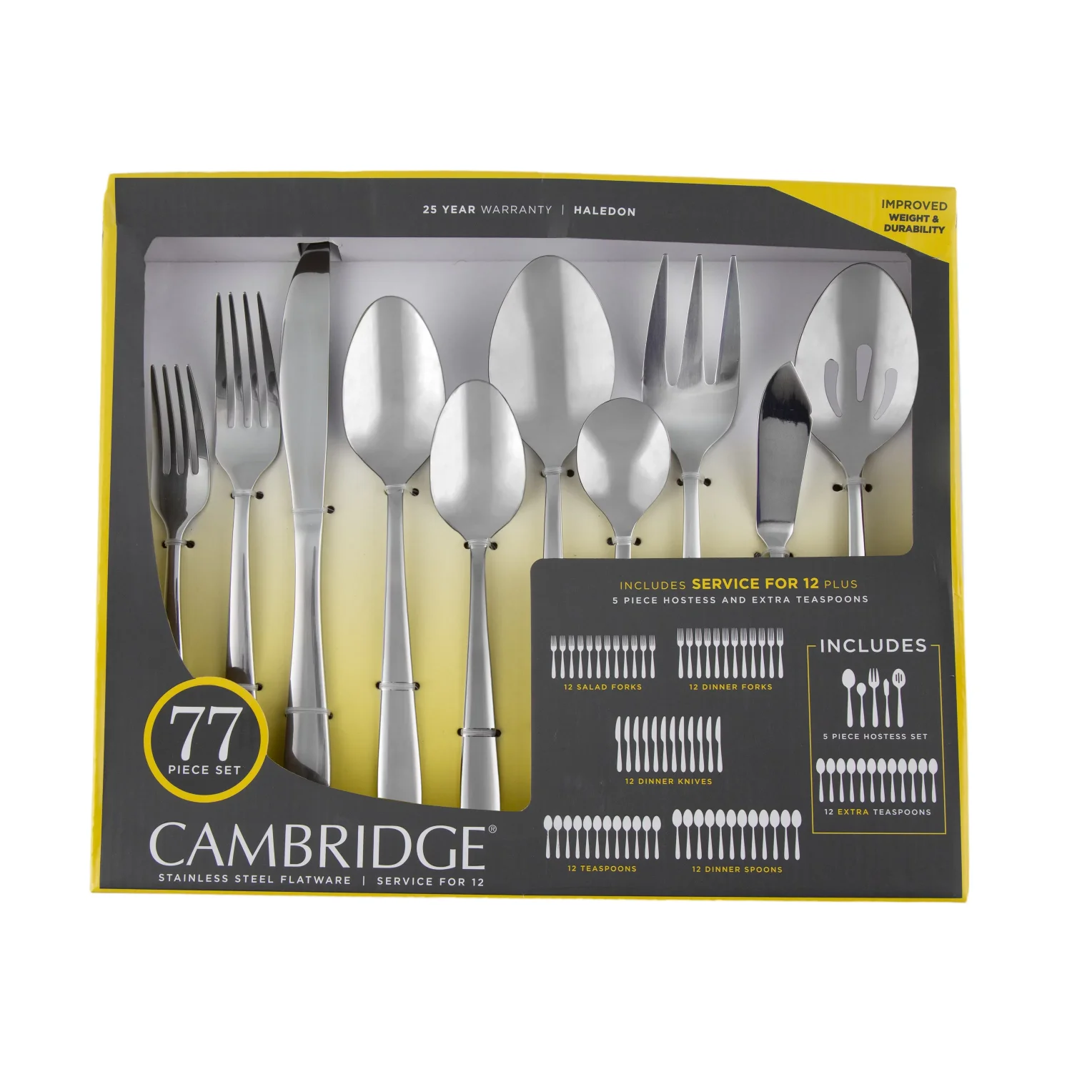 

knife and fork 77-Piece Expanded Flatware Set, Service for 12 dinner set