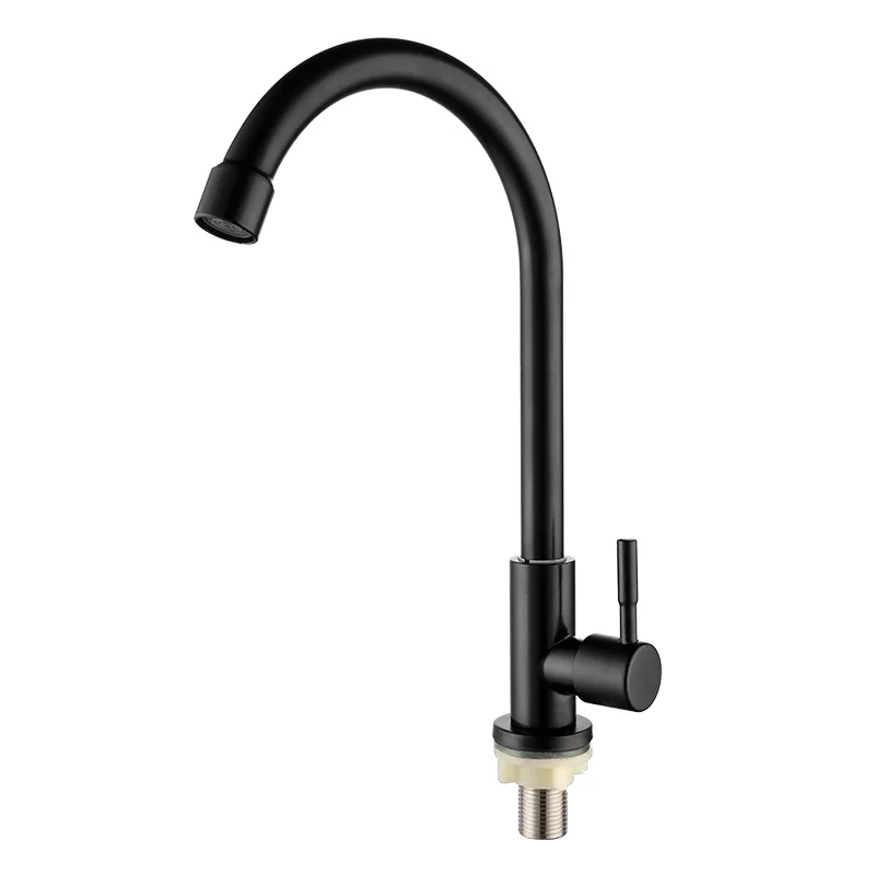 Washing basin sink vertical basin faucet stainless steel single cooling kitchen faucet brushed stainless steel engineering