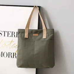 2024 Hot Sell Women Canvas Tote Solid Color Designer Ladies Casual Handbag Shoulder Bag Large Capacity Cotton Shopping Beach Bag