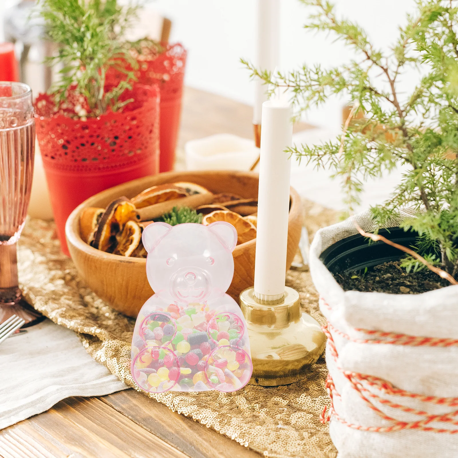 

6Pcs Bear Shaped Candy Boxes Clear Plastic Container Party Favors Wedding Birthday Gifts Storage Box Clear Party Favor Boxes