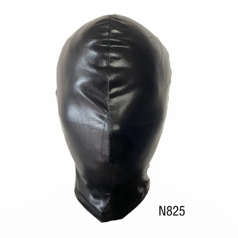 Women Mens Latex Face Mask Bronzing Cloth Open Mouth and Eye Glued Head Cover Couples Adult Face Mask Hood for Role Play Costume