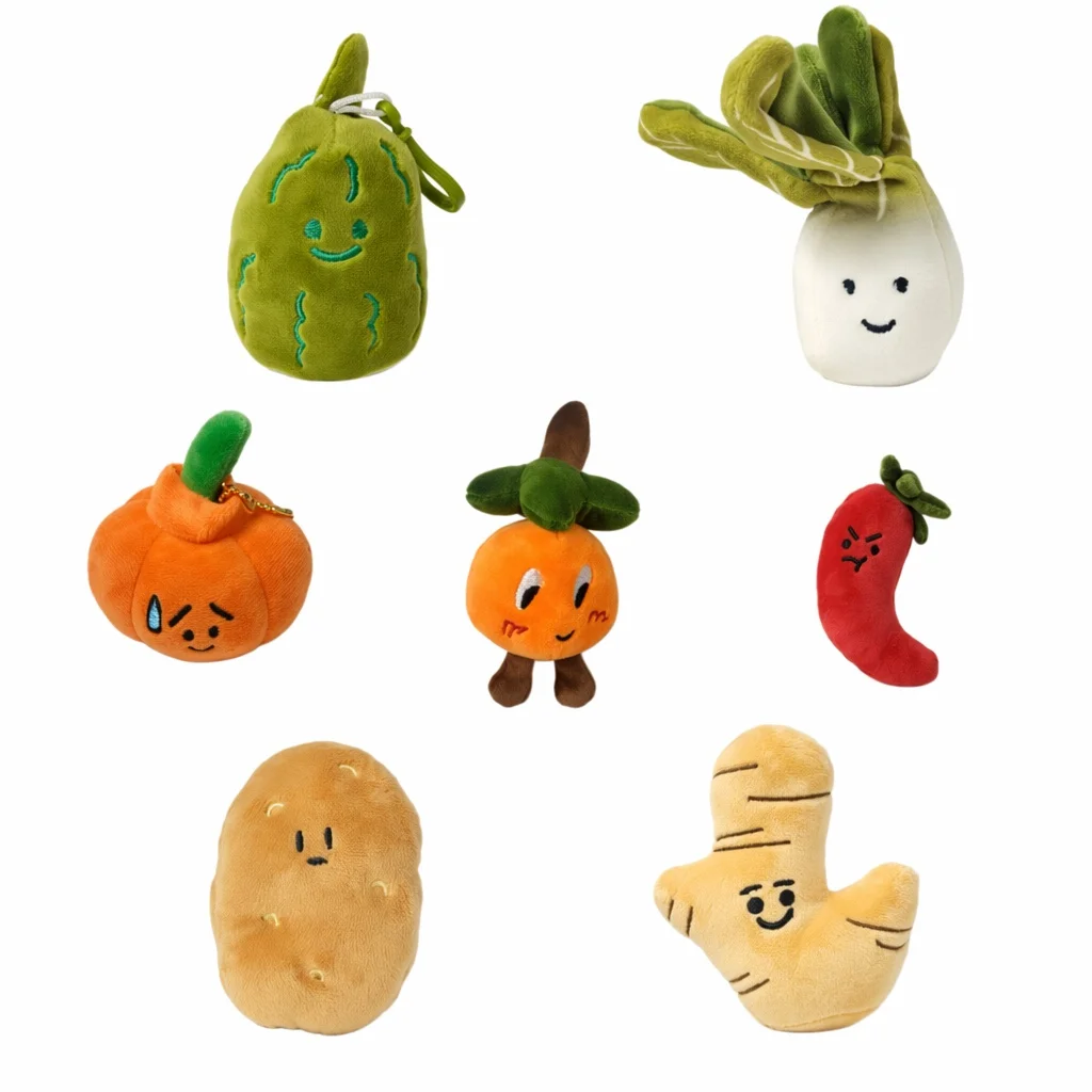 1 PCS Kawaii Veggie Plush Pendant Creative Vegetable Shaped Keyring Kids Backpack Decoration Gift