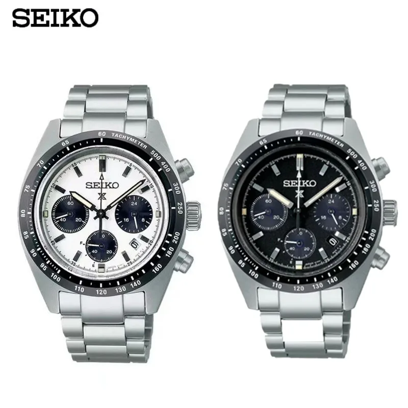 SEIKO Watch Quartz Panda Di Three Eyed WatchPlate Chronograph Complete Automatic Calendar Original SSC813P1 Men Wristwatches