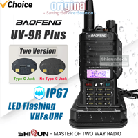 Baofeng UV-9R Plus Two Way Radio IP67 Waterproof UV9RPLUS Portable Ham Radio LED Flashligh VOX DualBand High Power Walkie Talkie