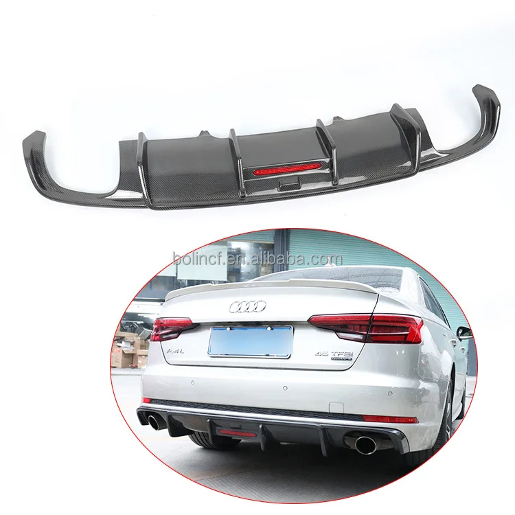

Karbe Style Carbon Fiber Car Bumper Rear Lip Bodykit Diffuser Spoiler for Audi A4 S-Line S4 B9 2017-2019 Sedan Version
