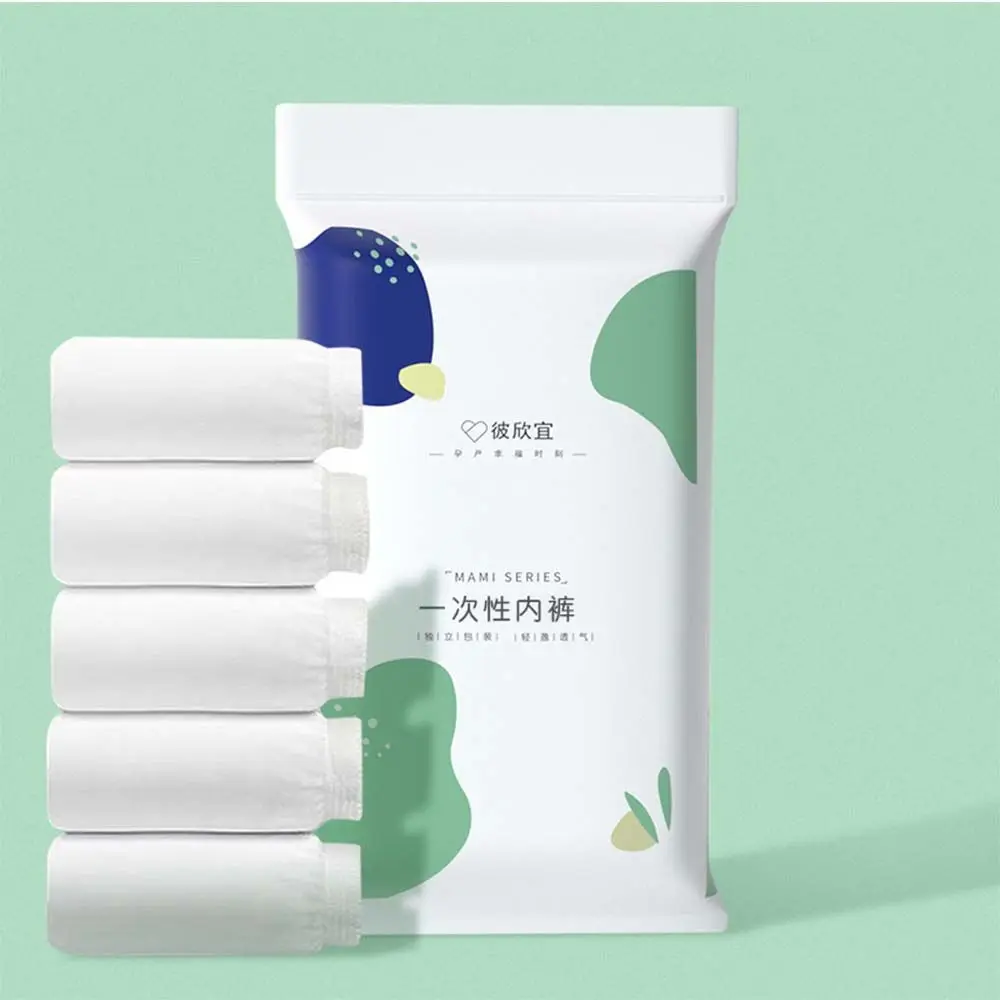 

Pure cotton Travel Supplies 5pcs Maternity Underwear Women's Disposable Panties Maternity Intimates Postpartum Underpants
