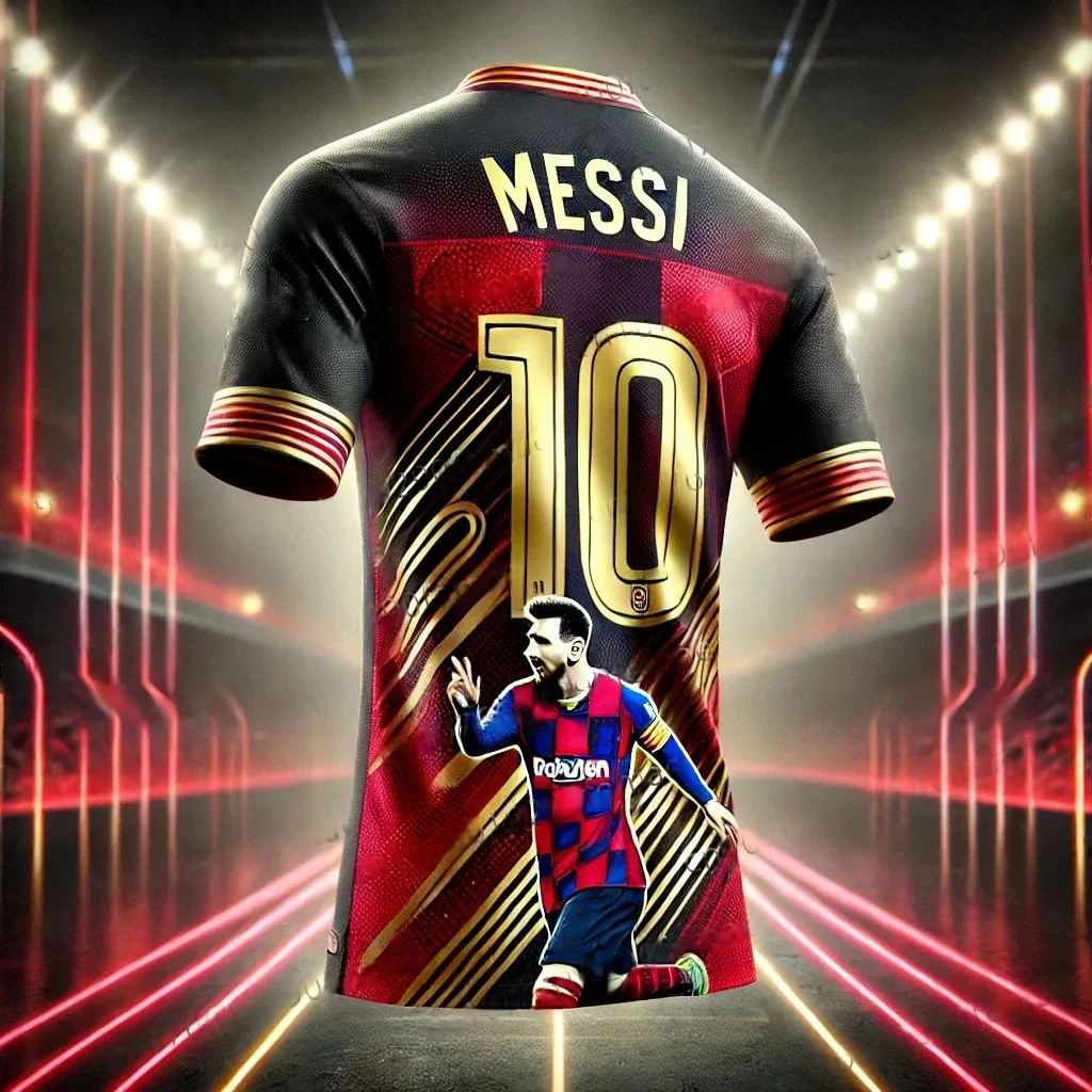 Classic Messi Size 10 Printed Men's Football Jersey T-shirt Breathable And Sweat Wicking Jersey For Daily MatchesAnd Training