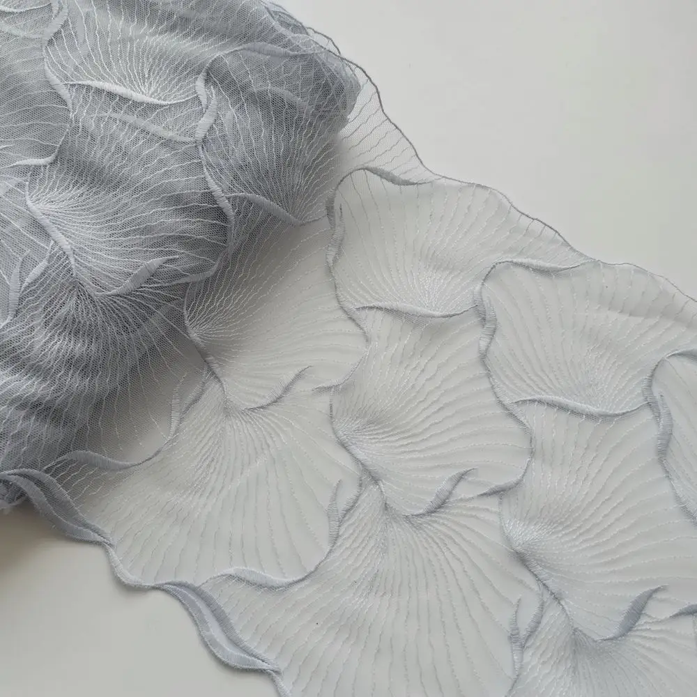 1 метр 22 см ширина, серая волнистая кружевная отделка для платья, шитье костюма, шторы, бюстгальтер, нижнее белье, аксессуары для одежды, «сделай сам»