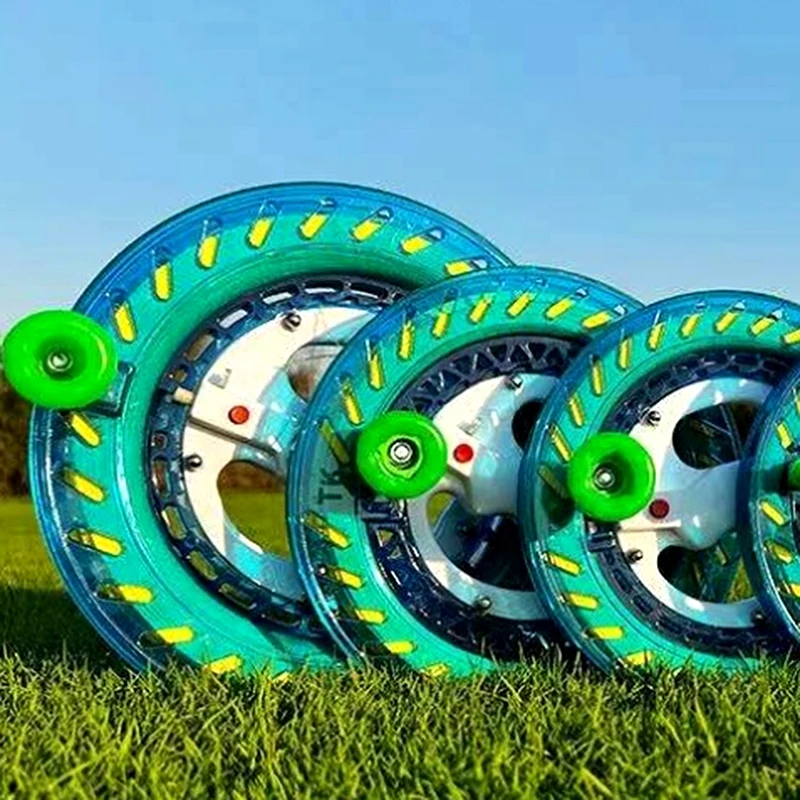 Цельный инструмент для намотки катушек 200/300/400 м, летающий инструмент для воздушного змея, стиль огненного колеса, наружная круглая синяя строка