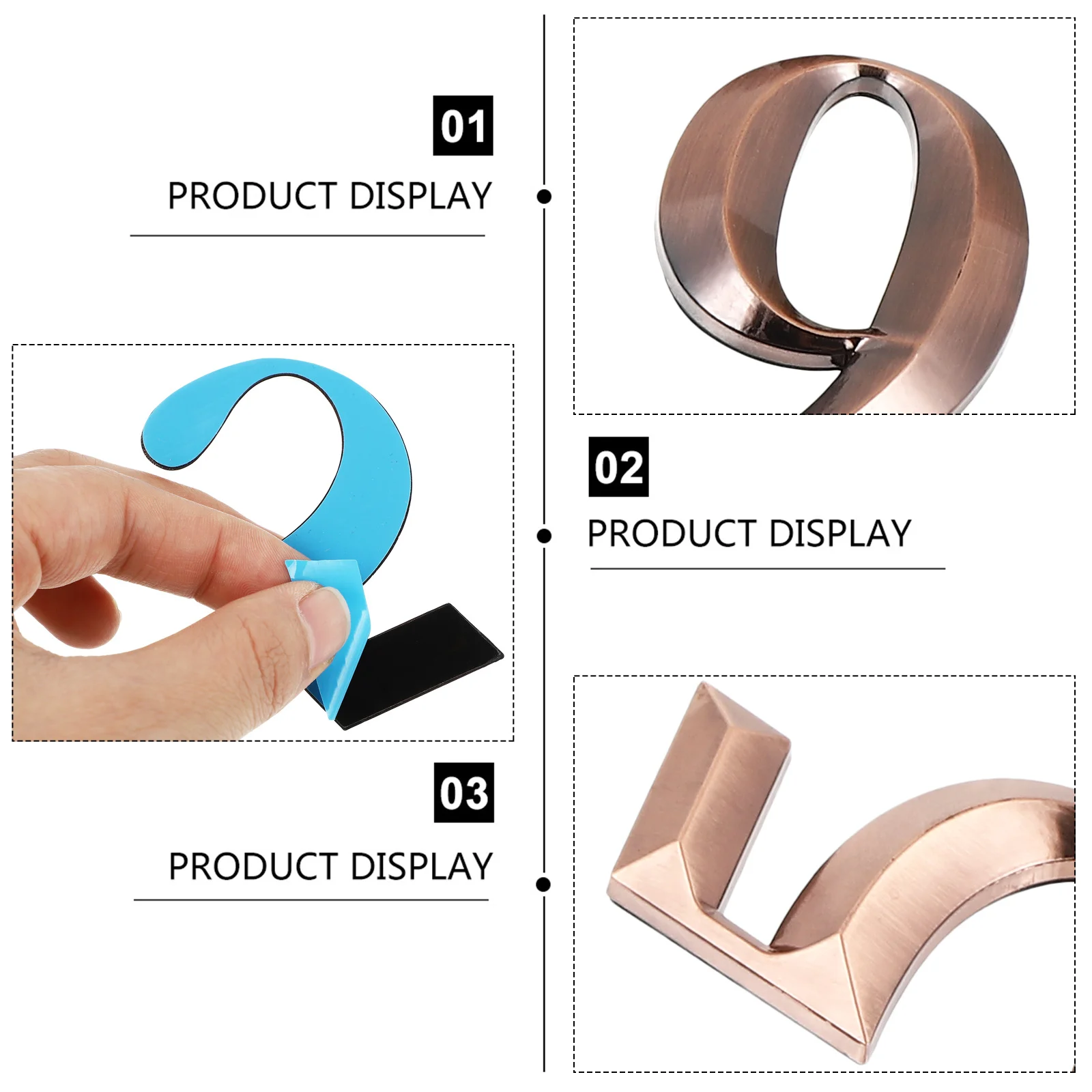 

10Pcs 3D Sign Reflective for Mailbox House Door Window House Numbers Address Door Label