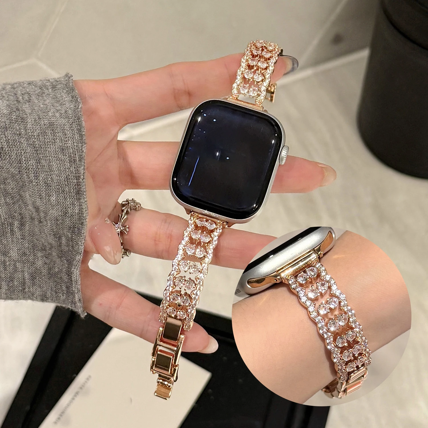 

Сверкающий звездный металлический ремешок для Apple Watch S11 46 45 44 42 41 40 38 мм Модный женский ремешок для iWatch Series Ultra 49 мм 10 9