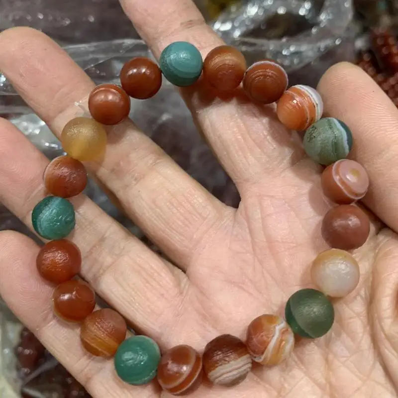 

Natural Colorful Bracelet Agate Bangle Men Women Healing Gemstone Fine Jewelry Genuine Colored Striped Agate Stone Bracelets