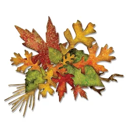 2023 New Autumn Plant Metal Cutting Dies Flowers and Maple Leaves Die Cut Scrapbooking For Crafts Card Making No Stamps Sets