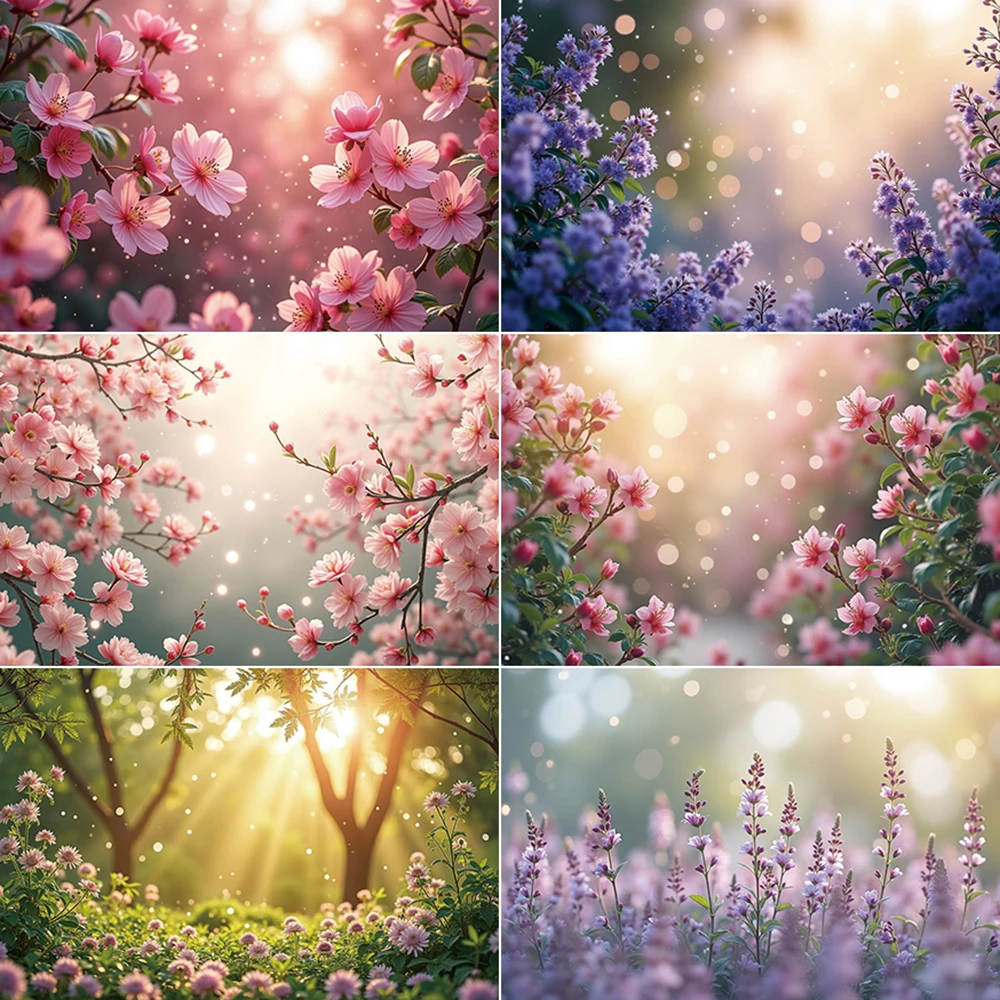 

MOON.QG Flower Blossom Spring Photography Background Natural Garden Scenery Home Decor Backdrop Children Party Studio Photozone