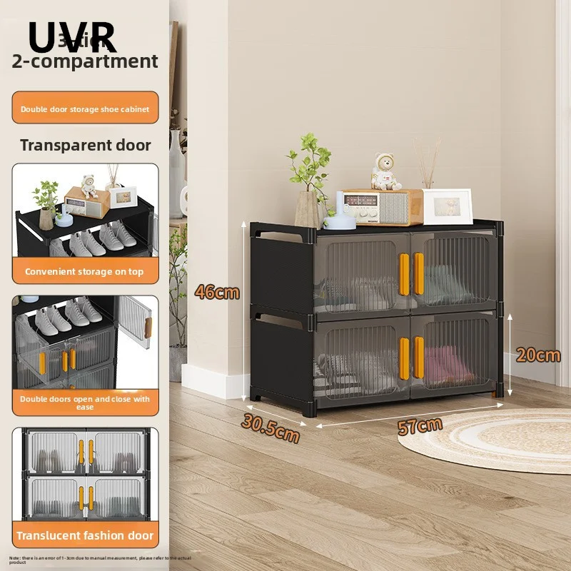 UVR Schlafzimmer-Schuhschrank, faltbar, mehrschichtig, Schuhregal, Haushalts-Aufbewahrungsschrank, Wohnzimmer, Kunststoff-Schuhschrank, Möbel