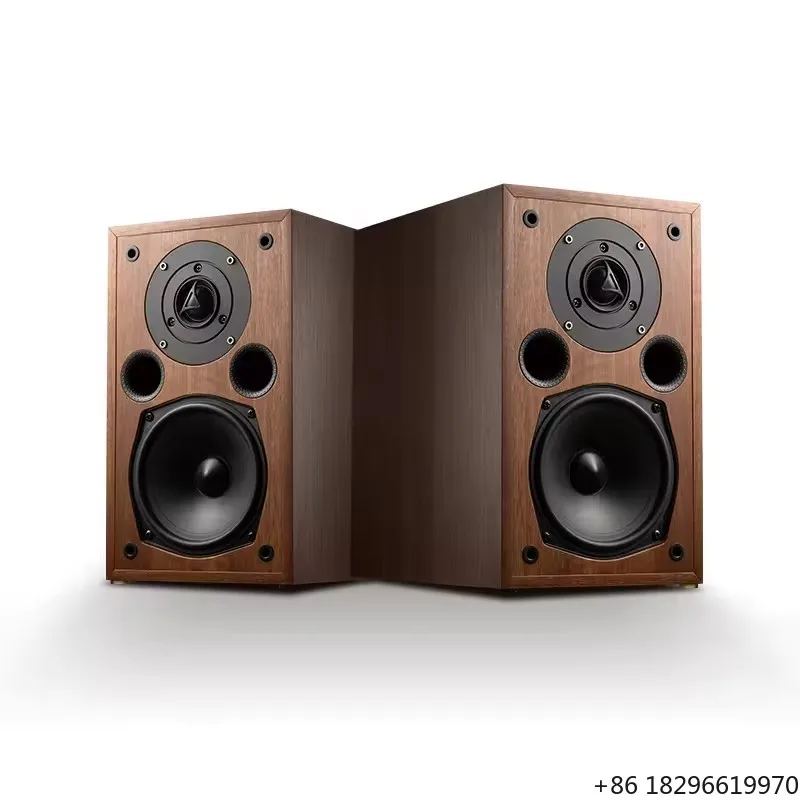 

Wooden Case Passive None-Battery Bookshelf Speaker Lossless HiFi Surround Sound Home Theater Living Room Audio System