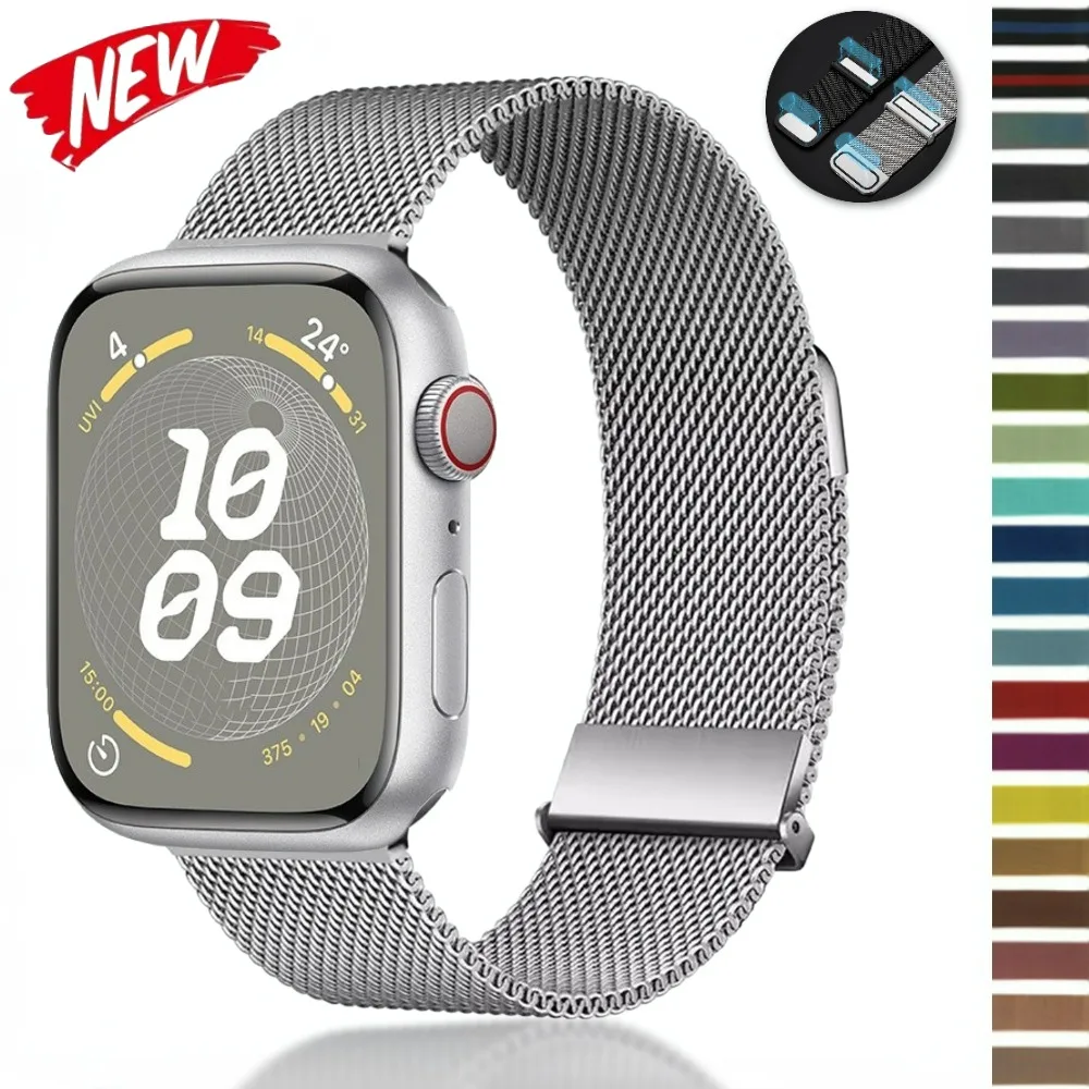 

Metal Milanese Strap for Apple Watch Band 49mm 45mm 44mm 42mm Series 41mm 40mm 38mm Bracelet iWatch Ultra 9 8 7 6 5 4 3 SE Strap