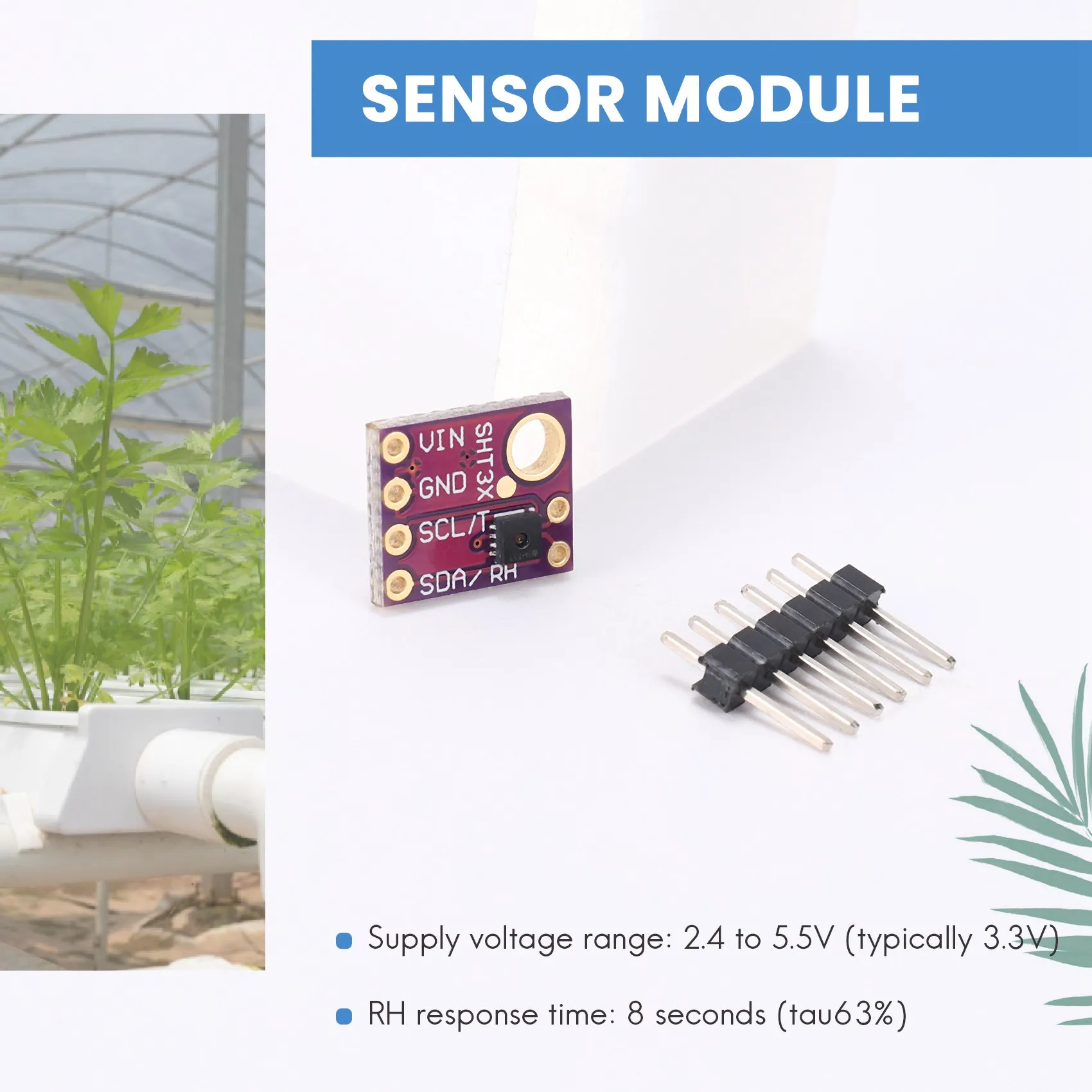 

RA-3Pcs SHT31-D Temperature Humidity Sensor Digital Output Sensor Module IIC I2C Interface 3.3V for