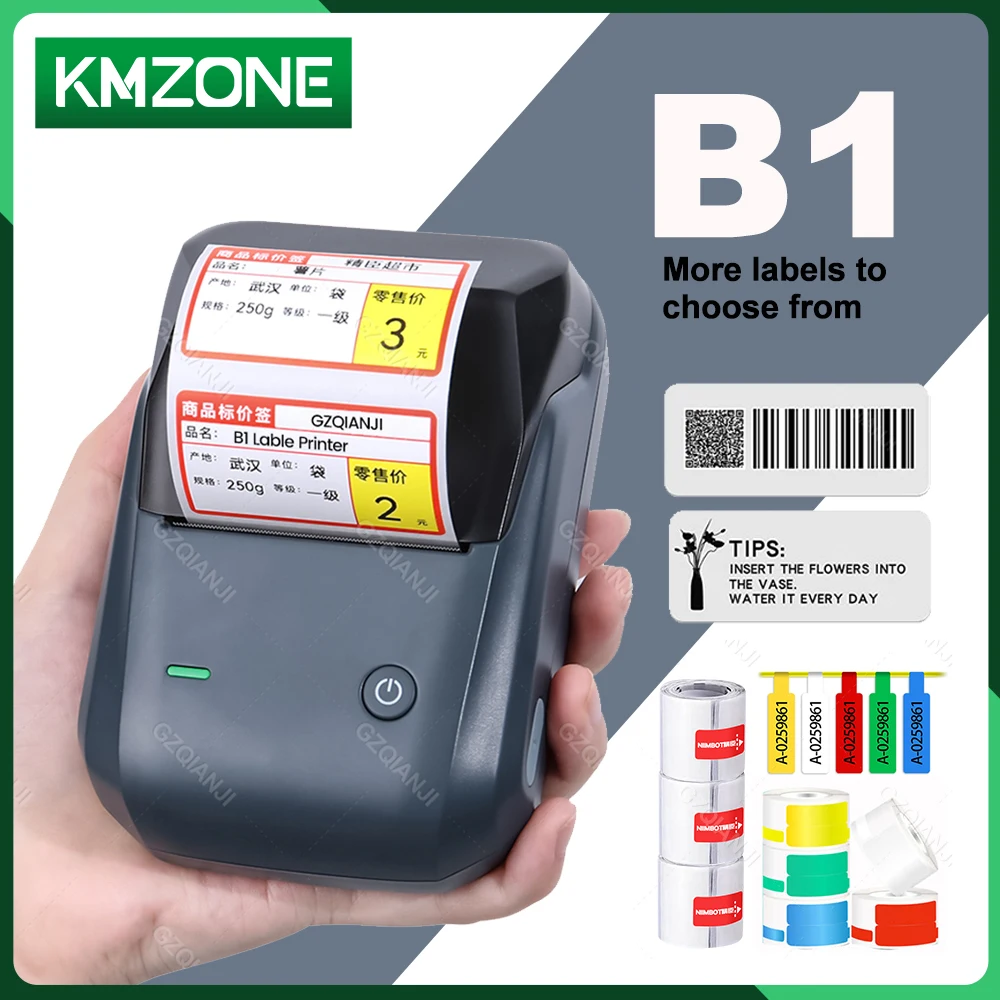 Niimbot B1 Draagbare Etikettenmaker Voor Mobiele Draadloze Bluetooth Label Tape Papierrol Zelfklevende Stickerprinters Inkless Divers