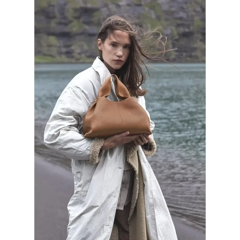 

Новая простая сумка из мягкой кожи во французском стиле, модная женская сумка через плечо, универсальная, удобная и простая