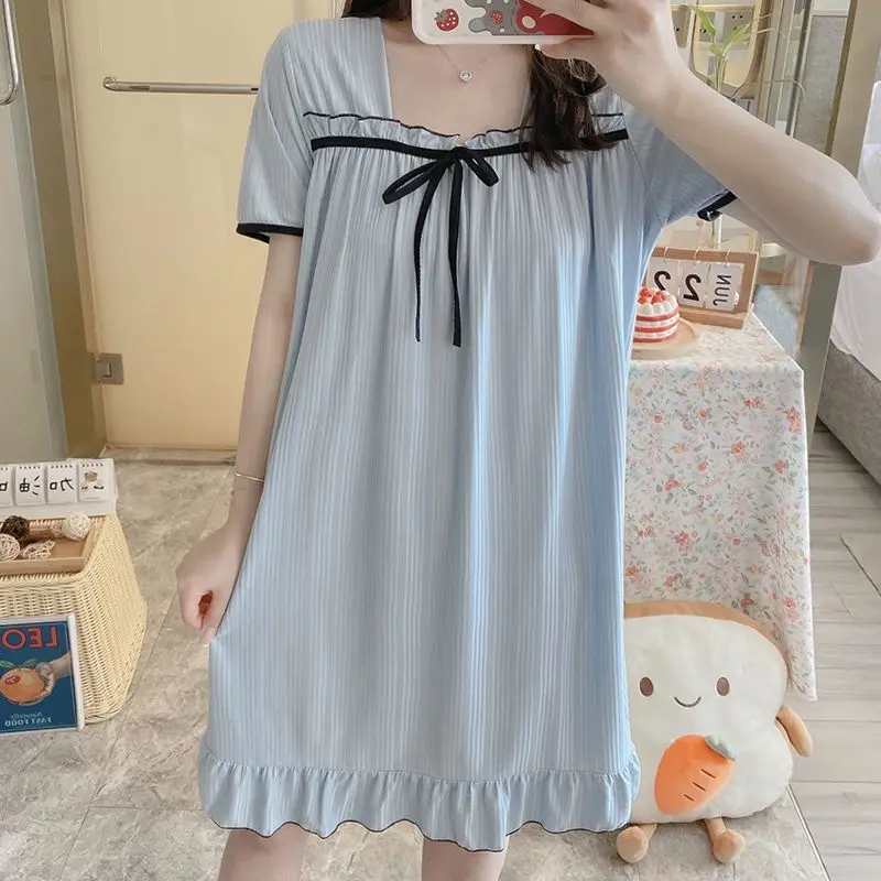 

Nightgowns Women's Clothing Summer New Thin Home Loose Cozy Simple Affordable Skinny High Quality Soft Sophisticated Sweet Cute