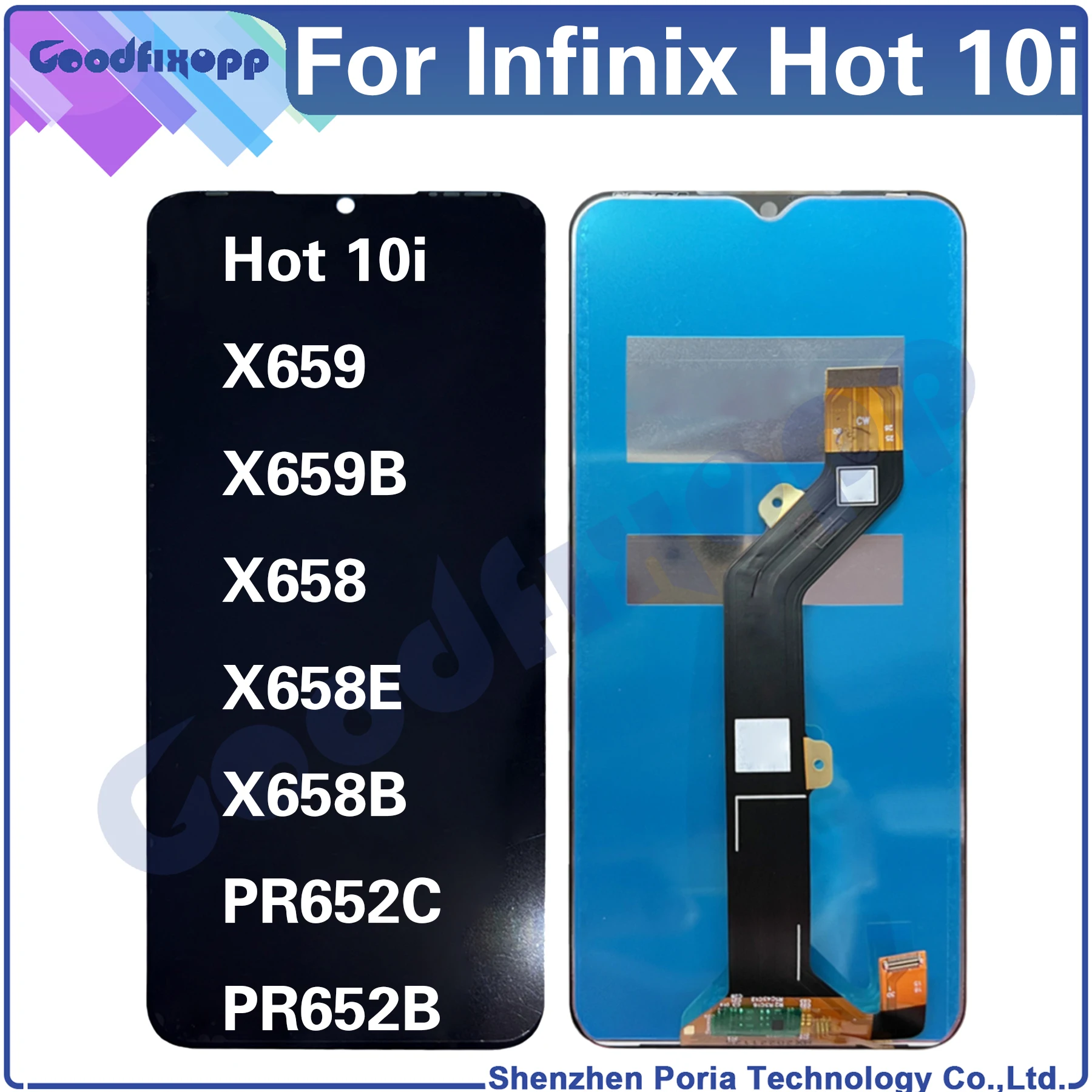 

For Infinix Hot 10i X659 X659B X658 X658E X658B PR652C PR652B LCD Display Touch Screen Digitizer Assembly For Hot10i Replacement