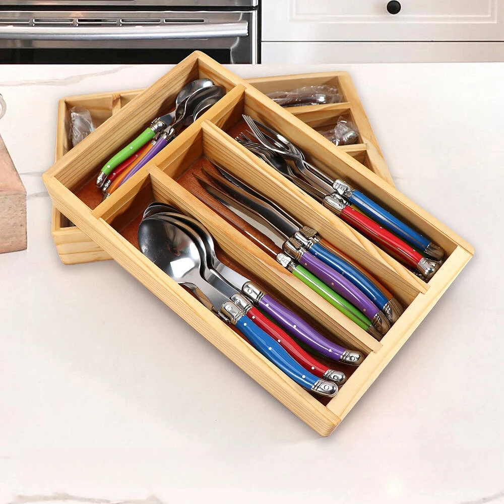 Tableware Storage Box Pine Tableware Box Laminate Baseplate Box Household Kitchen Knife Fork Spoon Storage Tray