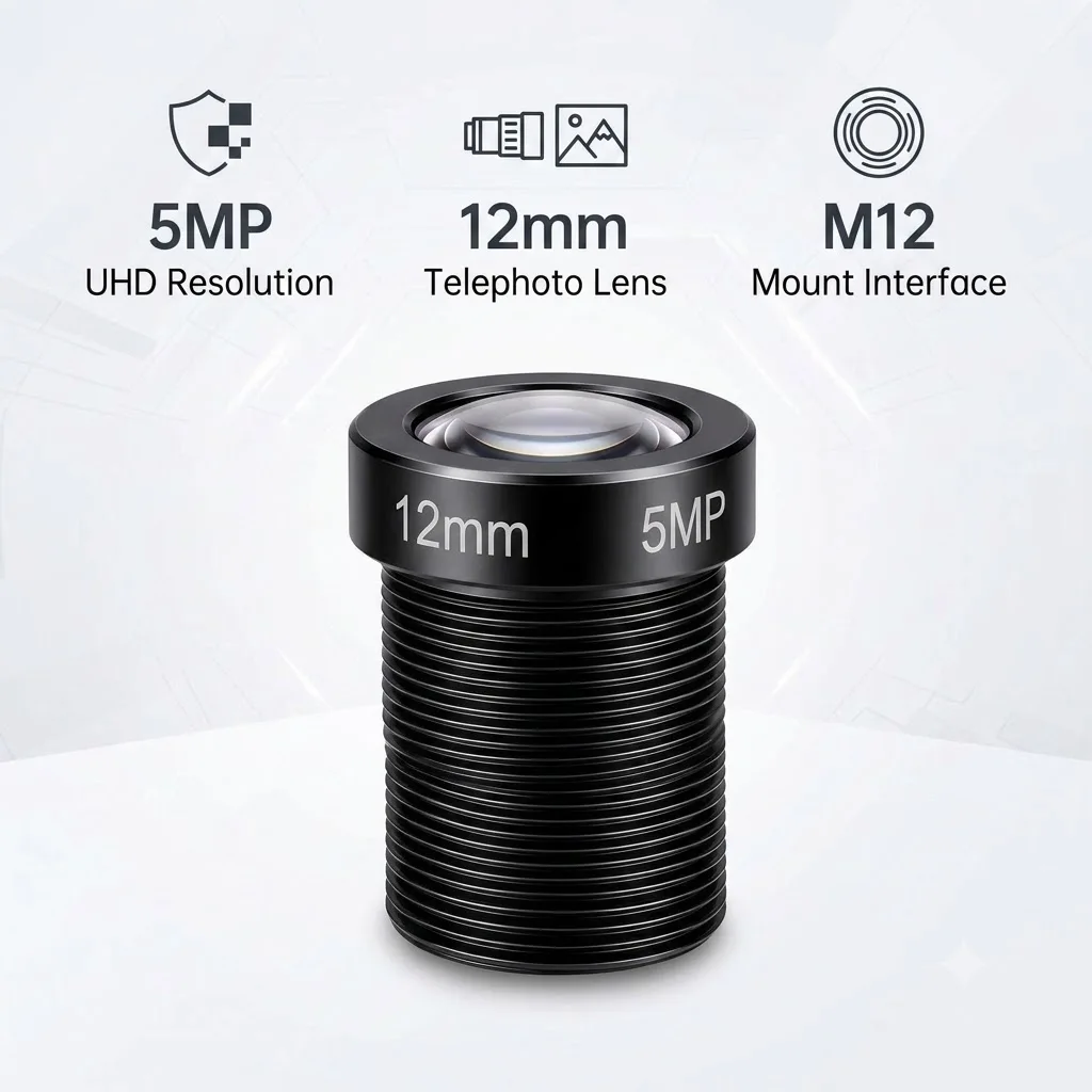 5MP 12mm M12 Telephoto Lens 1/2.5