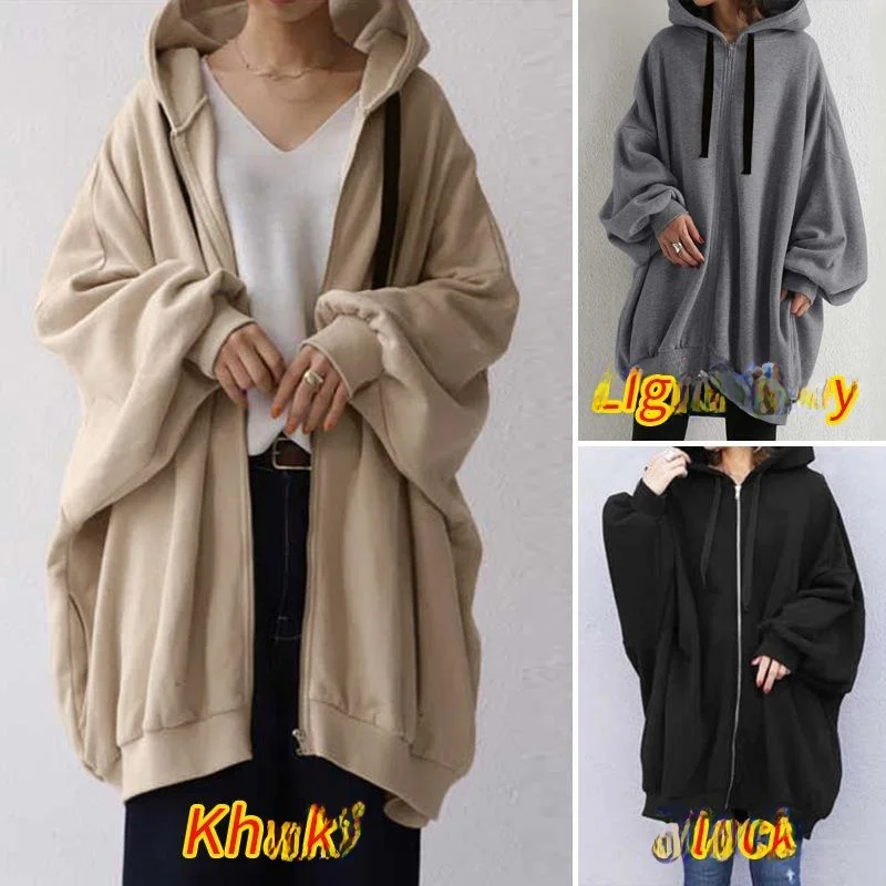 

Женская толстовка оверсайз на молнии с капюшоном, удобная, из полиэстера, повседневная, для зимы, уличная мода