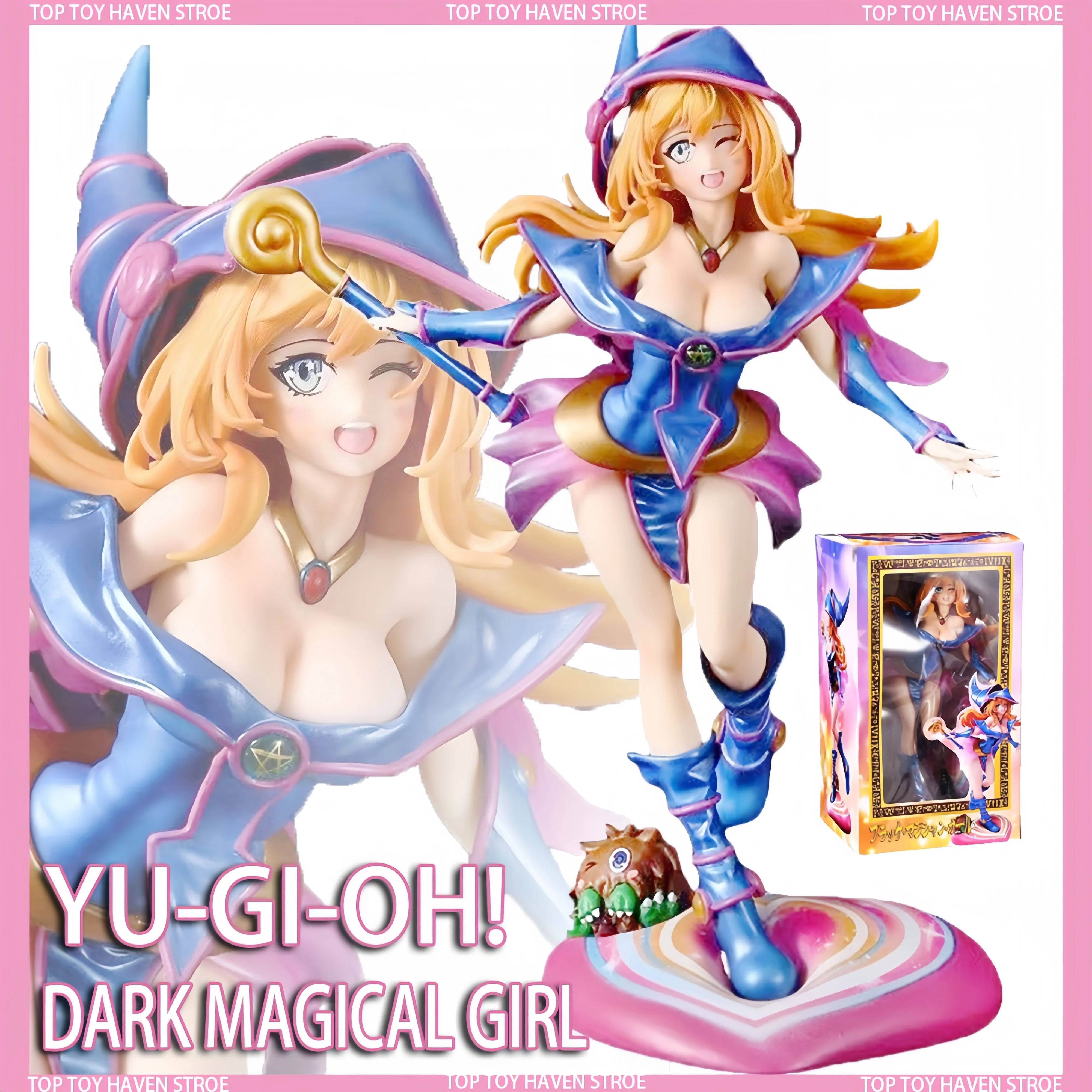 

28cm Yu-Gi-Oh! Duel Monsters Figure Dark Magician Girl Anime Pvc Action Figure Toy Game Statue Adult Collection Model Doll