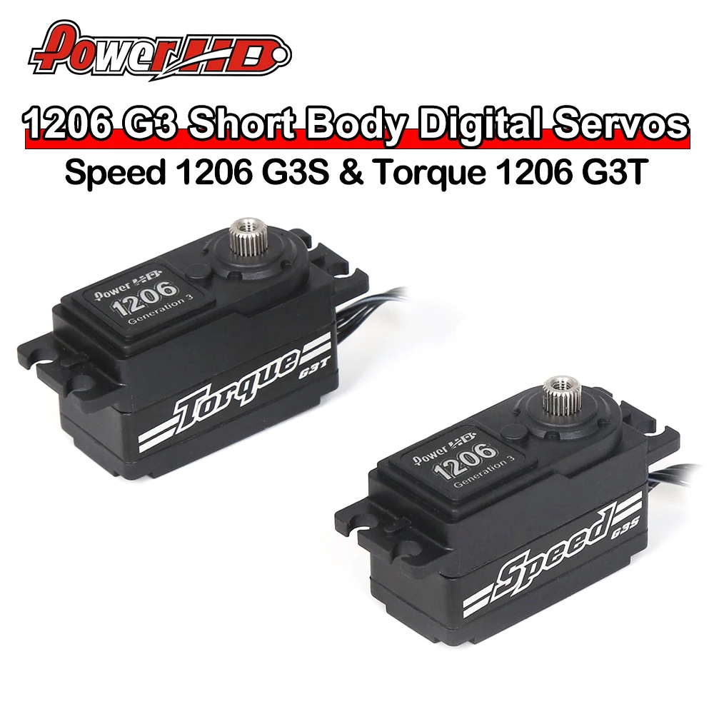 

Power HD Metal Gear Short Body Digital Servos 1206 G3 Series For 1/10 RC Model Car Touring Drift Racing Accessories