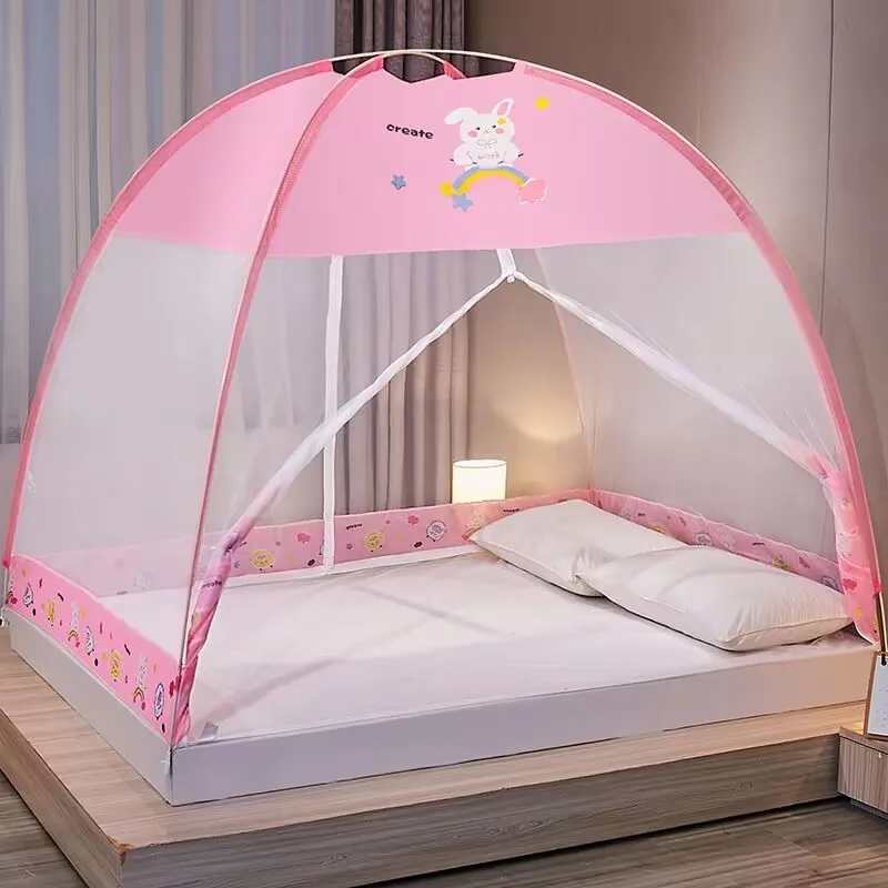 Folding Mosquito Net Canopy with Bracket Bed Tent for Adult Girls Room Decoration Tent Bed Curtain with Frame Home Bedroom Decor