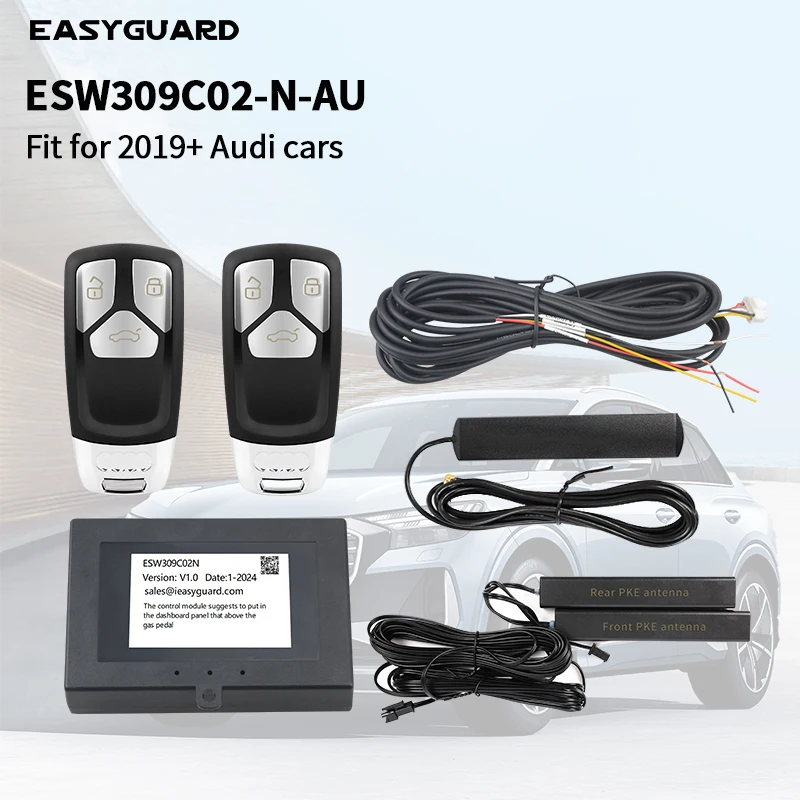 

EASYGUARD Smart Key PKE keyless Entry Kit Fit For Audi 2019+ Cars With Factory OEM Ignition Start A4/A5/A6/A7/A8/Q5/Q7/Q8